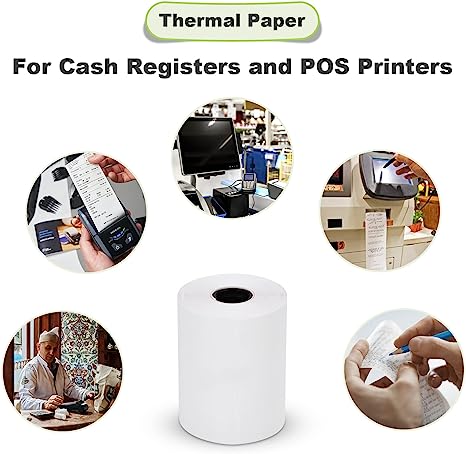Thermal Paper Rolls 10 Rolls 2 1/4X50' Thermal Cash Register Receipt Paper  POS Receipt Paper Roll 